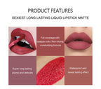 6Pcs Matte Liquid Lipstick Set - Waterproof, Long Lasting & Non-Stick Cup Velvet Lip Gloss - Highly Pigmented Nude & Bold Lip Color Kit - Perfect Beauty Gift For Women & Girls